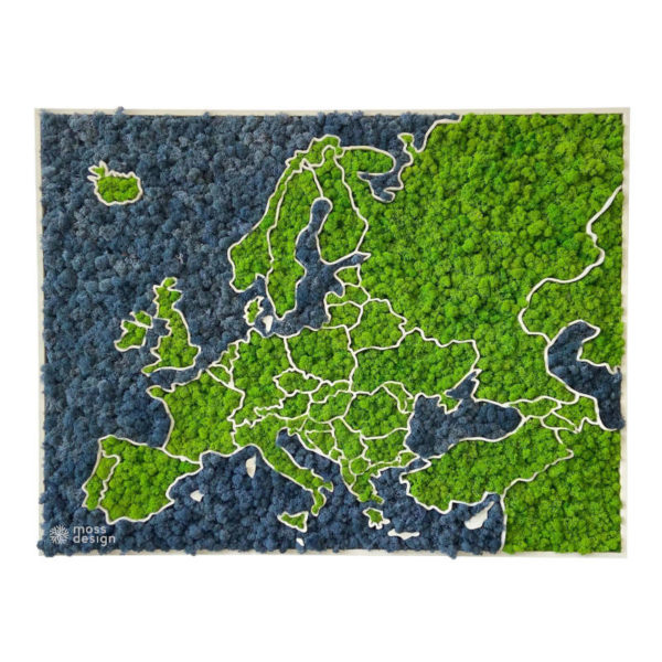 Mapa Európy - severský lišajník