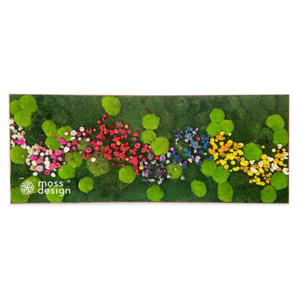 Hranatý machovo kvetinový obraz MEADOW